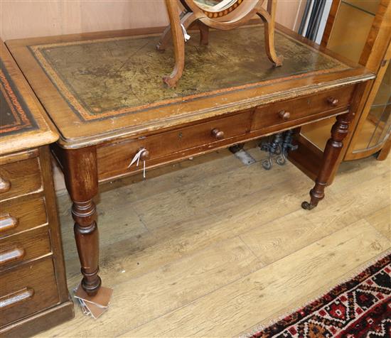 A Victorian mahogany writing table W.120cm